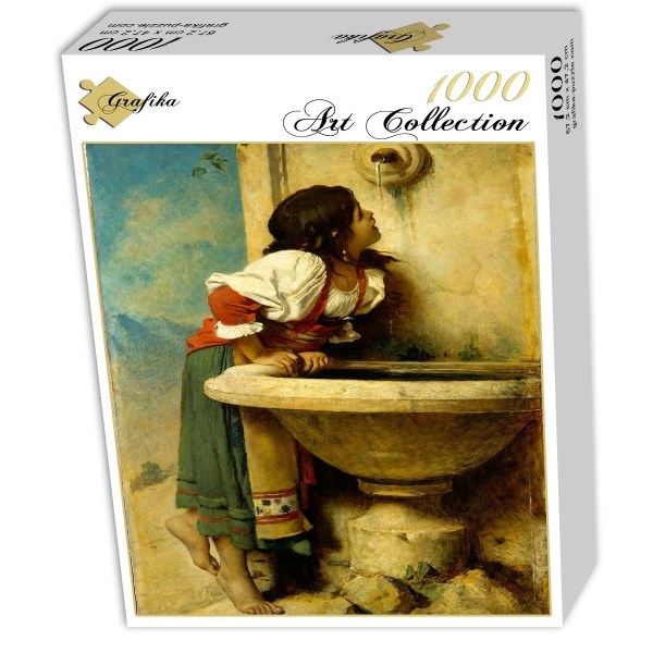 Grafika (00453) - Leon Bonnat: "Fille Romaine à la Fontaine, 1875" - 1000 Teile Puzzle