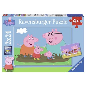 Ravensburger (09082) - "Peppa Pig, Glückliches Familienleben" - 24 Teile Puzzle