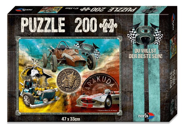 Noris (606031245) - "V8 Du willst der Beste sein, Die Boliden" - 200 Teile Puzzle