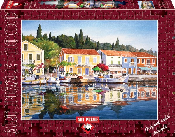 Art Puzzle (4412) - "Idyllische Hafenstadt" - 1000 Teile Puzzle