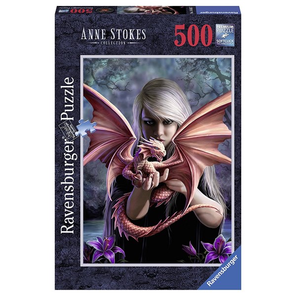 Ravensburger (14643) - Anne Stokes: "Drachenmädchen" - 500 Teile Puzzle