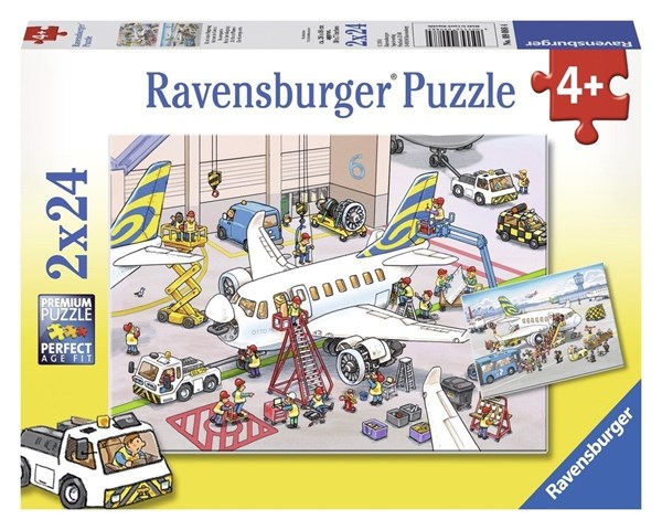 Ravensburger (09088) - "Around The Airplane" - 24 Teile Puzzle