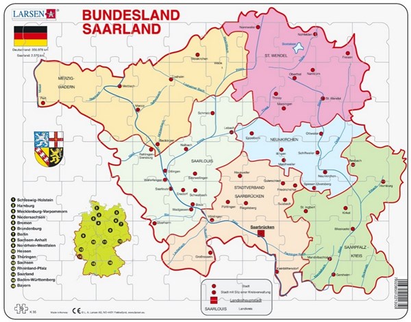 Larsen (K35) - "Bundesland, Saarland" - 70 Teile Puzzle