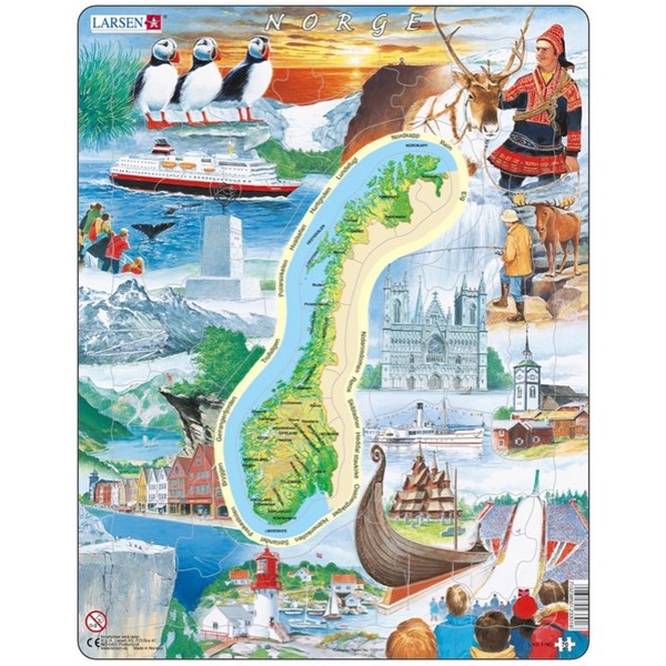 Larsen (KS1) - "Eine Reise durch Norwegen" - 70 Teile Puzzle