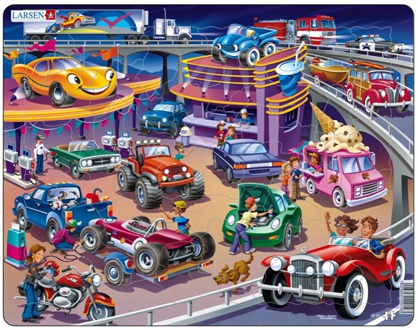 Larsen (US19) - "Viele Autos" - 58 Teile Puzzle
