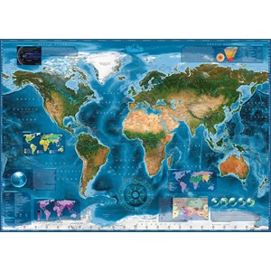 Heye (29797) - Rajko Zigic: "Satelliten, Karte der Welt" - 2000 Teile Puzzle