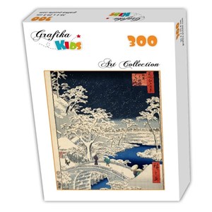 Grafika Kids (00274) - Utagawa (Ando) Hiroshige: "Trommelbrücke und Hügel der untergehenden Sonne, 1857" - 300 Teile Puzzle