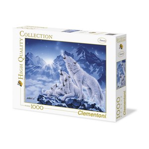 Clementoni (39280) - "Wolfsrudel im Mondschein" - 1000 Teile Puzzle
