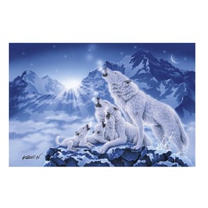 Clementoni (39280) - "Wolfsrudel im Mondschein" - 1000 Teile Puzzle