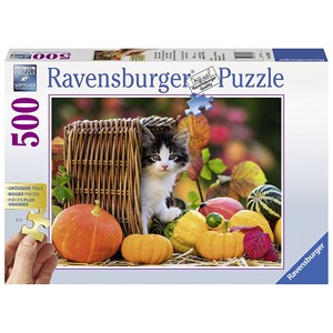 Ravensburger (13603) - "Kätzchen im Herbst" - 500 Teile Puzzle