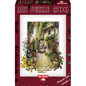 Art Puzzle (4189) - "Dorfgasse in voller Blüte" - 500 Teile Puzzle