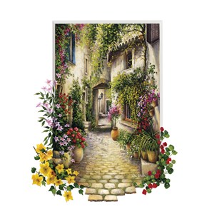 Art Puzzle (4189) - "Dorfgasse in voller Blüte" - 500 Teile Puzzle