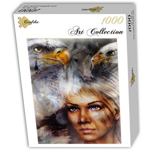 Grafika (T-00061) - Franz Marc: "Die Frau, der Adler und das Pferd" - 1000 Teile Puzzle