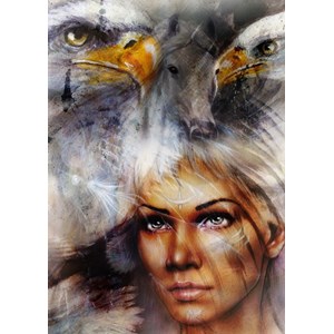 Grafika (T-00061) - Franz Marc: "Die Frau, der Adler und das Pferd" - 1000 Teile Puzzle