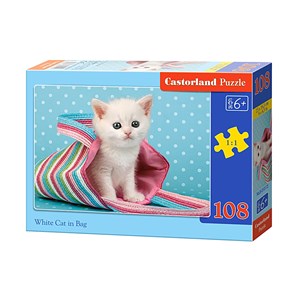 Castorland (B-010172) - "White Cat in Bag" - 108 Teile Puzzle