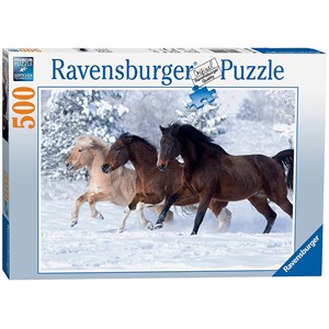 Ravensburger (14140) - "Galopp im Schnee" - 500 Teile Puzzle