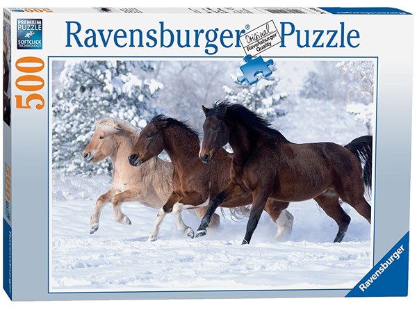 Ravensburger (14140) - "Galopp im Schnee" - 500 Teile Puzzle