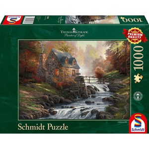 Schmidt Spiele (57486) - Thomas Kinkade: "Bei der alten Mühle" - 1000 Teile Puzzle