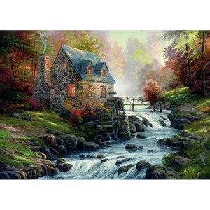 Schmidt Spiele (57486) - Thomas Kinkade: "Bei der alten Mühle" - 1000 Teile Puzzle