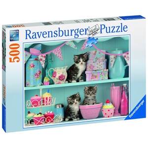 Ravensburger (14684) - "Katzen im Cupcakeregal" - 500 Teile Puzzle