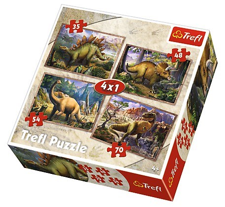 Trefl (34249) - "Dinosaurs" - 35 48 54 70 Teile Puzzle