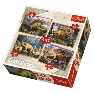 Trefl (34249) - "Dinosaurs" - 35 48 54 70 Teile Puzzle