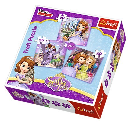 Trefl (34814) - "Prinzessin Sofia die Erste, Sofia und ihre Freunde" - 20 36 50 Teile Puzzle