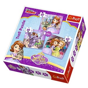Trefl (34814) - "Prinzessin Sofia die Erste, Sofia und ihre Freunde" - 20 36 50 Teile Puzzle