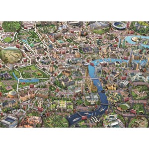 Falcon (11086) - Adrian Chesterman: "Sehenswürdigkeiten von London auf einer Karte" - 1000 Teile Puzzle