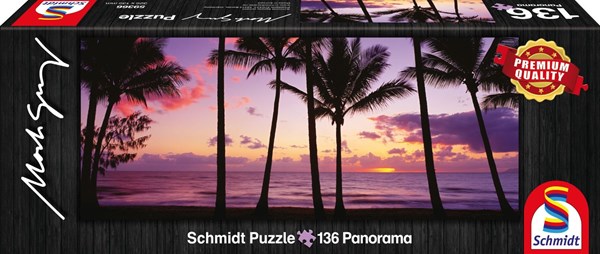 Schmidt Spiele (59366) - Mark Gray: "Sonnenuntergang am Palmenstrand" - 136 Teile Puzzle