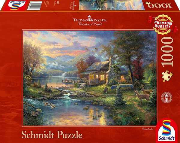 Schmidt Spiele (59467) - Thomas Kinkade: "Im Naturparadies" - 1000 Teile Puzzle