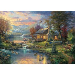 Schmidt Spiele (59467) - Thomas Kinkade: "Im Naturparadies" - 1000 Teile Puzzle
