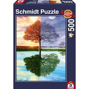 Schmidt Spiele (58223) - "Der Jahreszeiten-Baum" - 500 Teile Puzzle