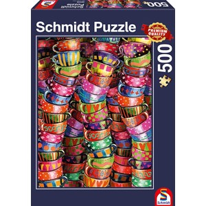 Schmidt Spiele (58228) - "Bunte Tassen" - 500 Teile Puzzle