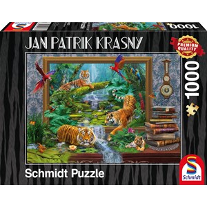 Schmidt Spiele (59337) - Jan Patrik Krasny: "Tiger im Dschungel" - 1000 Teile Puzzle