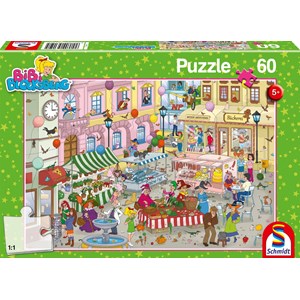 Schmidt Spiele (56150) - "Bibi und der verhexte Markt" - 60 Teile Puzzle