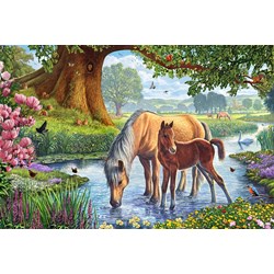 Schmidt Spiele (56161) - "Pferde am Bach" - 150 Teile Puzzle