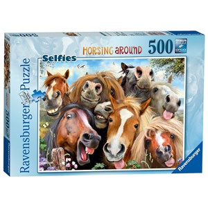 Ravensburger (14695) - "Selfies, Horsing Around" - 500 Teile Puzzle