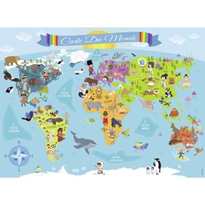 Nathan (86806) - "Weltkarte (auf Französisch)" - 150 Teile Puzzle