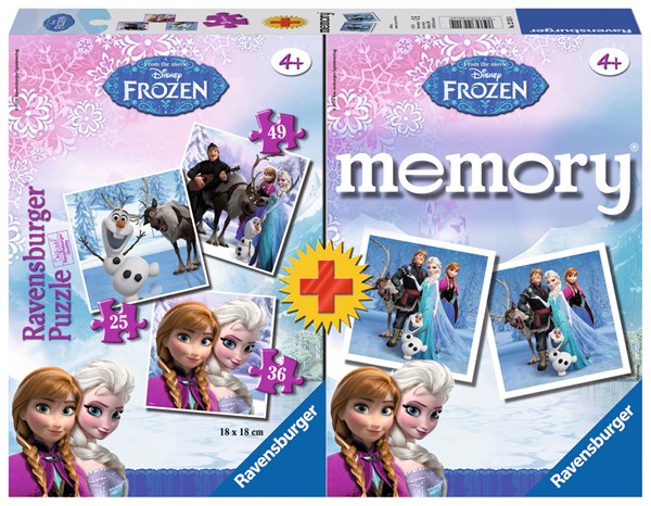 Ravensburger (22311) - "Die Eiskönigin + Memory" - 25 36 49 Teile Puzzle