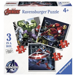 Ravensburger (07004) - "Avengers" - 25 36 49 Teile Puzzle