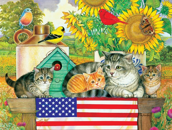 SunsOut (71988) - Amy Rosenberg: "Patriotic Kittens" - 300 Teile Puzzle