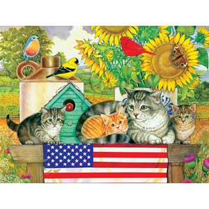 SunsOut (71988) - Amy Rosenberg: "Patriotic Kittens" - 300 Teile Puzzle