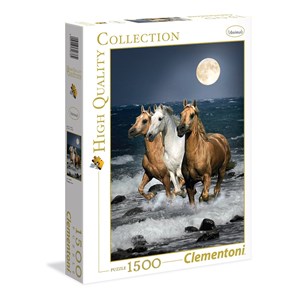 Clementoni (31676) - "Pferde galoppieren im Mondlicht" - 1500 Teile Puzzle