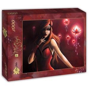 Grafika (T-00114) - Misstigri: "Red Light Flower" - 1000 Teile Puzzle