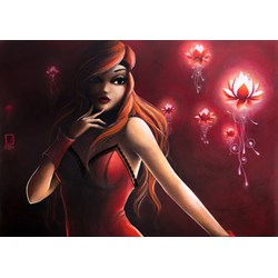 Grafika (T-00114) - Misstigri: "Red Light Flower" - 1000 Teile Puzzle