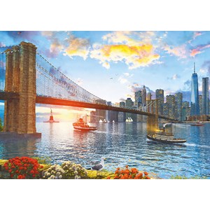 Educa (16782) - Dominic Davison: "Die Brooklyn-Brücke bei Dämmerung" - 4000 Teile Puzzle