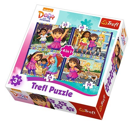 Trefl (34265) - "Dora und Freunde, Spaß in der Stadt" - 35 48 54 70 Teile Puzzle