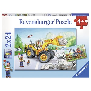 Ravensburger (07802) - "Bagger und Waldtraktor" - 24 Teile Puzzle