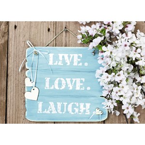 Ravensburger (19913) - "Wood Finish, Live, Love, Laugh" - 1200 Teile Puzzle